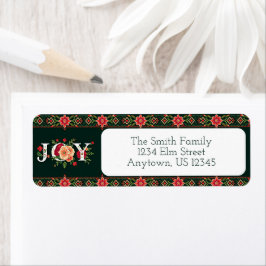 JOYクリスマスフローラ縁どアドレス ラベル