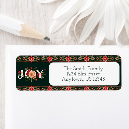 JOYクリスマスフローラ縁どアドレス ラベル (インサイチュ)