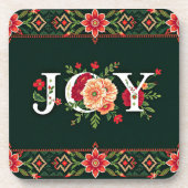 JOYクリスマスフローラ縁ど コースター (正面)