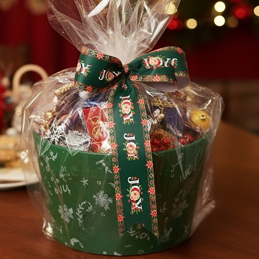 JOYクリスマスフローラ縁ど サテンリボン