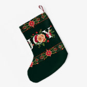 JOYクリスマスフローラ縁ど スモールクリスマスストッキング (裏面 (吊り時))