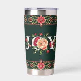 JOYクリスマスフローラ縁ど 保温保冷タンブラー