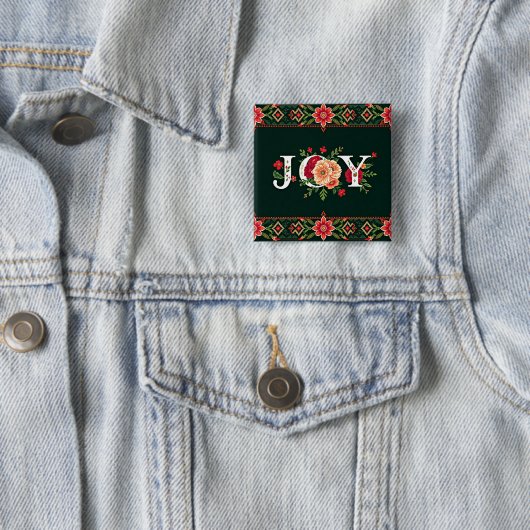 JOYクリスマスフローラ縁ど 缶バッジ (インサイチュ)