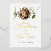 JOYクリスマスベビーフォトトロピカルアルファベット 箔シーズンカード (正面)