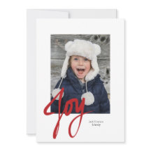JOYクリスマスホリデーフォトフラットカード