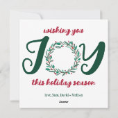 JOYクリスマスリースハンドドローカスタムド写真 シーズンカード (裏面)