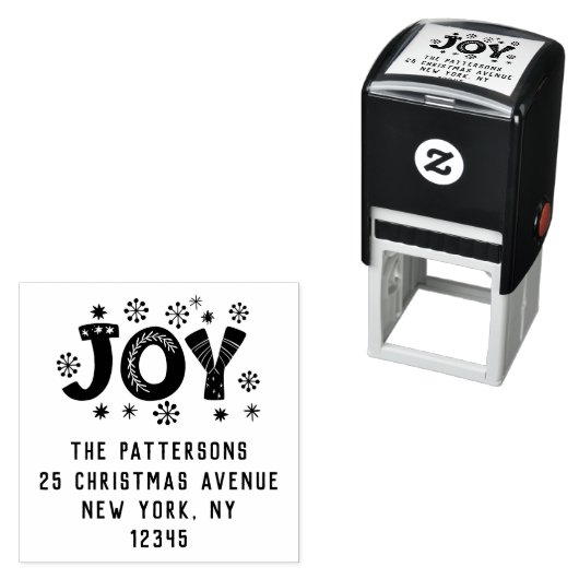 JOYクリスマス差出人住所パーソナライズされた名 セルフインキングスタンプ (インサイチュ)