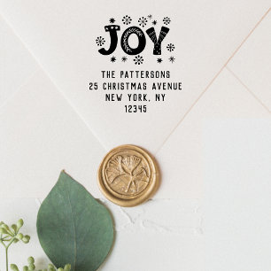 JOYクリスマス差出人住所パーソナライズされた名 セルフインキングスタンプ