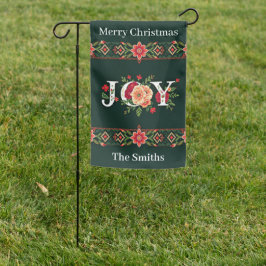 JOYクリスマス縁どフローラパーソナライズされた ガーデンフラッグ