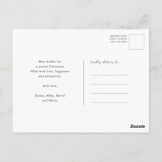 JOYグリーンモダンおもしろいスクリプトフォトコラージュシンプルH ポストカード (裏面)