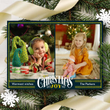 JOYグリーン金ゴールドスクリプトミニマリスト写真クリスマス