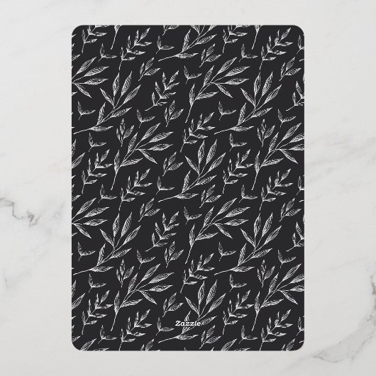 Joyスクリプト |垂直エレガントクリスマス 箔シーズンカード (裏面)