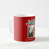 JOYスクリプモダントはっきりしたミニマル写真クリスマス コーヒーマグカップ (正面左)