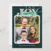 JOYスクリプモダントはっきりしたミニマル写真クリスマス シーズンカード (正面)