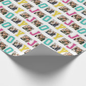 Joyパッ名門私立校風のチかわいいカラフルクリスマスフォト ラッピングペーパー (角)