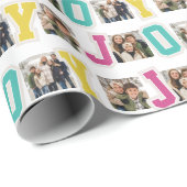 Joyパッ名門私立校風のチかわいいカラフルクリスマスフォト ラッピングペーパー (ロールコーナー)