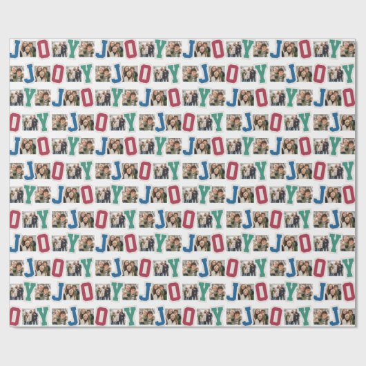 Joyパッ名門私立校風のチカラフルクリスマス3枚の写真 ラッピングペーパー (フラット)