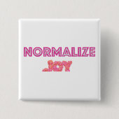 Joyピンクのグリッターバブルの正規化 缶バッジ (正面)