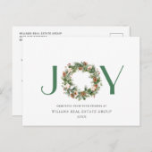 JOYフェスティバルパインコーンクリスマスグリーティングホリデー ポストカード (正面/裏面)