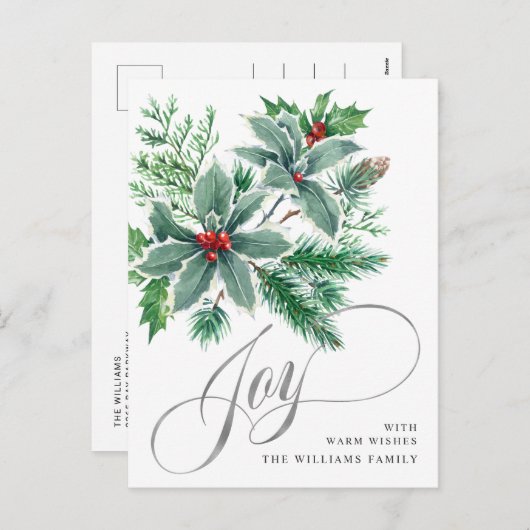 JOYフェスティバルホリーベリークリスマスグリーティング シーズンポストカード (正面/裏面)