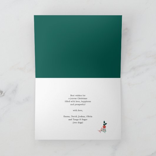 JOYフローラレッドポインセチアPine Boughリース写真 シーズンカード (内部)