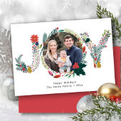 JOYフローラレッドポインセチアPine Boughリース写真 シーズンカード