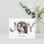 JOYフローラレッドポインセチアPine Boughリース写真 ポストカード (スタンド正面)