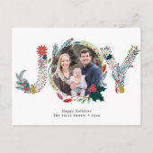 JOYフローラレッドポインセチアPine Boughリース写真 ポストカード (正面)