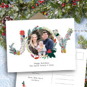 JOYフローラレッドポインセチアPine Boughリース写真 ポストカード