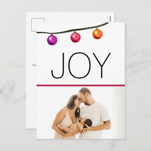 Joyベビーの初めてのクリスマス2023写真誕生 シーズンポストカード (正面/裏面)
