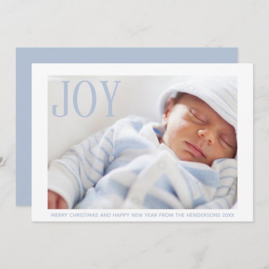 Joyベビー写真の発表初めてのクリスマス シーズンカード (正面/裏面)