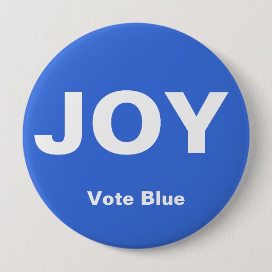 JOYボタン、VOTE BLUEボタン 缶バッジ (正面)
