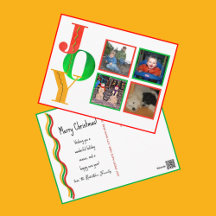 JOYメリークリスマスハッピーニューイヤー写真はがき
