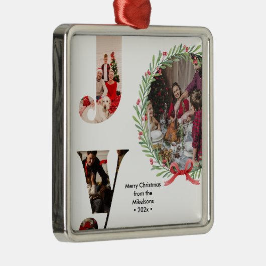 Joyモダン Familyフォトコラージュ メタルオーナメント (右)