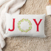 JOYリースリバーシブルレッドとグリーンクリスマス ランバークッション (ブランケット)