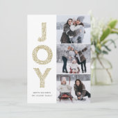 JOYレタリング金ゴールドクリスマスフォトコラージュ シーズンカード (スタンド正面)