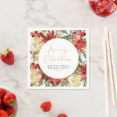 JOYレッドポインセチアパーティーデコール スタンダードカクテルナプキン (インサイチュ)