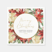 JOYレッドポインセチアパーティーデコール スタンダードカクテルナプキン (正面)