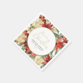 JOYレッドポインセチアパーティーデコール スタンダードカクテルナプキン (角)
