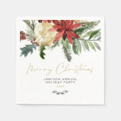 JOYレッドポインセチアパーティーデコール スタンダードカクテルナプキン (正面)