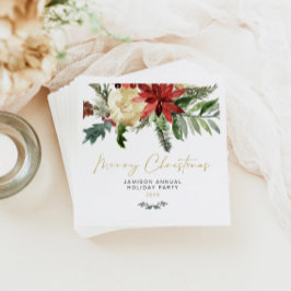 JOYレッドポインセチアパーティーデコール スタンダードカクテルナプキン