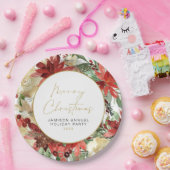 JOYレッドポインセチアパーティーデコール ペーパープレート (パーティー)