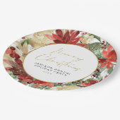 JOYレッドポインセチアパーティーデコール ペーパープレート (アングル)