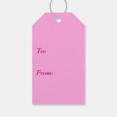 JOYワードアート明るい赤紫色ピンクとティール(緑がかった色)グリーン ギフトタグ (裏面)