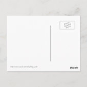 JOYワードアート明るい赤紫色ピンクとティール(緑がかった色)グリーン ポストカード (裏面)