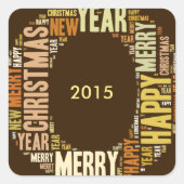 JOYワードクラウドクリスマス スクエアシール (正面)