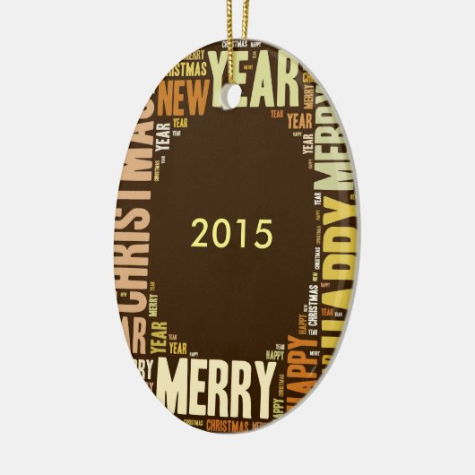 JOYワードクラウドクリスマス セラミックオーナメント (左)