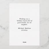 JOY写真テンプレートグリーンクリスマスフォイルカード 箔シーズンカード (裏面)