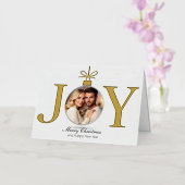 JOY写真パーソナライズされたクリスマスグリーティングカード 箔グリーティングカード (蘭)