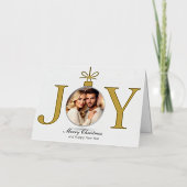 JOY写真パーソナライズされたクリスマスグリーティングカード 箔グリーティングカード (正面)
